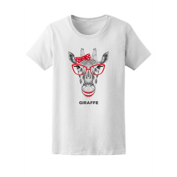 Hipster Giraffe Red  T-Shirt Women -Image by Shutterstock, Female x-Large