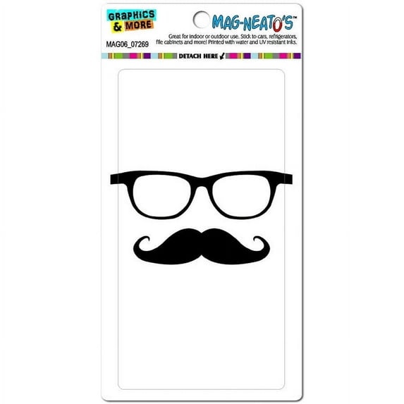 Hipster Glasses Mustache Automotive Car Refrigerator Locker Vinyl Magnet