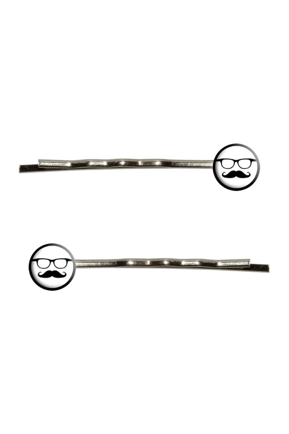 Hipster Glasses with Mustache Bobby Pin Hair Clips