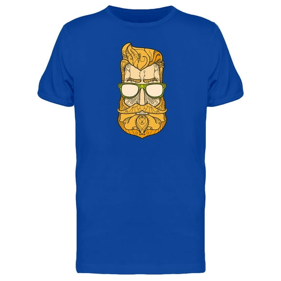 Hipster Head With Tribal Design T-Shirt Men -Image by Shutterstock, Male Medium