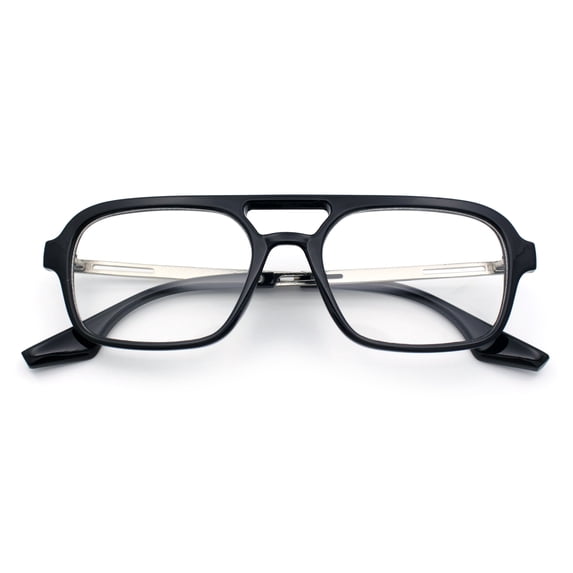 Hipster Hustler Pop Color Plastic Flat Top Racer Fashion Sunglasses Black - Clear