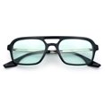 thumbnail image 1 of Hipster Hustler Pop Color Plastic Flat Top Racer Fashion Sunglasses Black - Green, 1 of 8