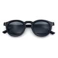 thumbnail image 1 of Hipster Keyhole Bridge Round Horn Rim Plastic Gentlemanly Sunglasses [All Black], 1 of 8