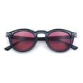 thumbnail image 1 of Hipster Keyhole Bridge Round Horn Rim Plastic Gentlemanly Sunglasses [Slate - Red], 1 of 8