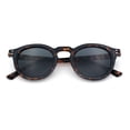 thumbnail image 1 of Hipster Keyhole Bridge Round Horn Rim Plastic Gentlemanly Sunglasses [Tortoise - Black], 1 of 8