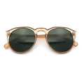 thumbnail image 1 of Hipster Keyhole Round Horn Rim Plastic Nostalgic Retro Sunglasses Peach - Green, 1 of 7