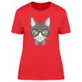 thumbnail image 1 of Hipster Kitten Face Sketch T-Shirt Women -Image by Shutterstock, Female Large, 1 of 2