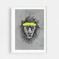 thumbnail image 1 of Hipster Lion - Illustration Animal Modern Art Pop Art Sketch Humor Wildlife White Framed Wall Art Print 12 x 18 inches, 1 of 1