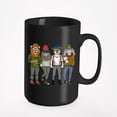 thumbnail image 1 of Hipster Lion, Owl, Bulldog And Rabbit. Cool Graphic Animals Print, Black 15oz Ceramic Mug, 1 of 5