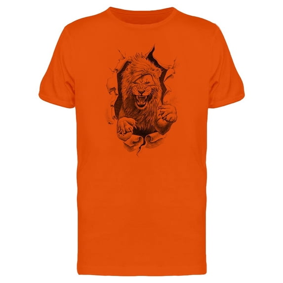 Hipster Lion Ripped Paper Sketch Tee Men's -Image by Shutterstock