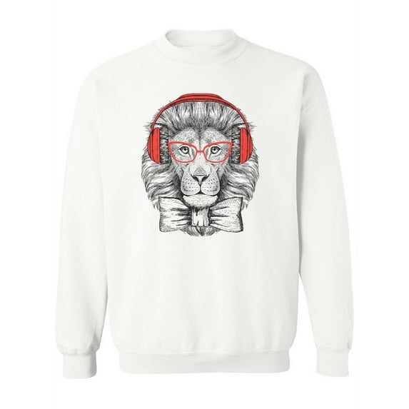 Hipster Lion With Glasses. Sweatshirt Women -Image by Shutterstock, Female Medium