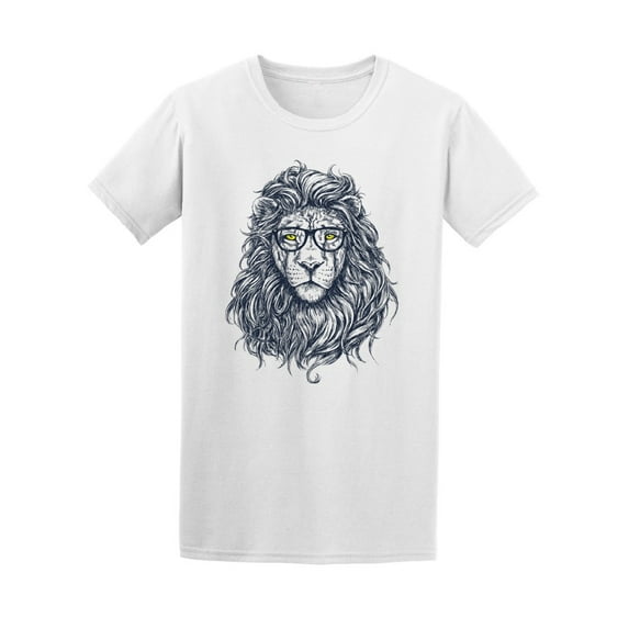 Hipster Lion With Glasses T-Shirt Men -Image by Shutterstock, Male Large