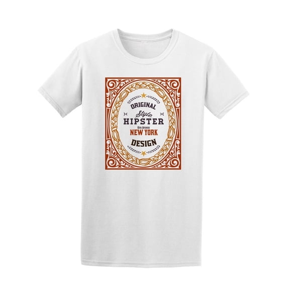 Hipster Logo With Floral Disigns Tee Men's -Image by Shutterstock