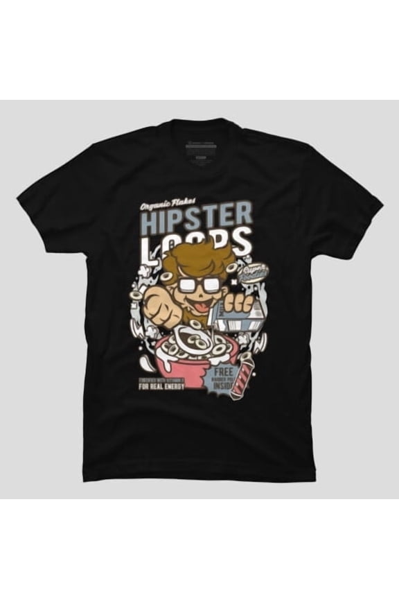 Hipster Loops Cereal Breakfast Urban Street, H32414 T-Shirt, for Men and Women, Up to Size 5XL