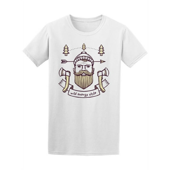 Hipster Lumberjack Wild Energy T-Shirt Men -Image by Shutterstock, Male Large