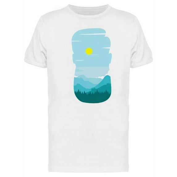 Hipster Man Silhouette Landscape T-Shirt Men -Image by Shutterstock, Male Small