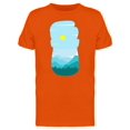 thumbnail image 1 of Hipster Man Silhouette Landscape Tee Men's - Men T-Shirt, Medium, 1 of 1