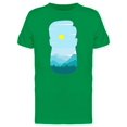 thumbnail image 1 of Hipster Man Silhouette Landscape Tee Men's -Image by Shutterstock, 1 of 2
