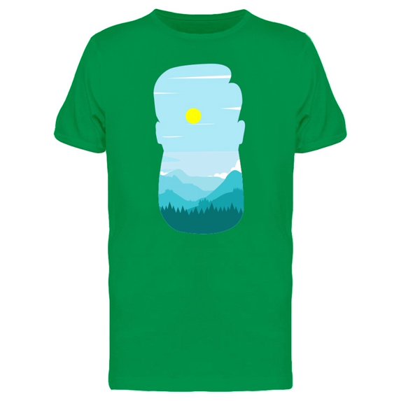Hipster Man Silhouette Landscape Tee Men's -Image by Shutterstock