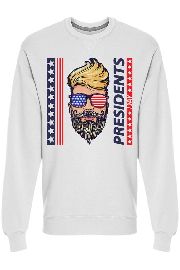 Hipster Man W/ Usa Flag Design Sweatshirt Men -Image by Shutterstock, Male Large