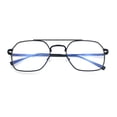 thumbnail image 1 of Hipster Metal Rectangle Double Bridge Blue Light Filtering Computer Glasses Black, 1 of 8