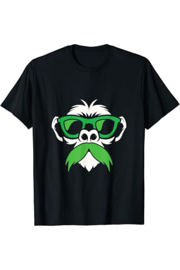 Hipster Monkey Bearded Mustache Glasses Urban Style Nerd T-Shirt