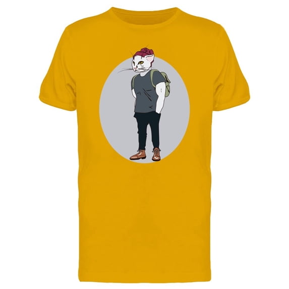 Hipster Muscular Cat Tee Men's -Image by Shutterstock