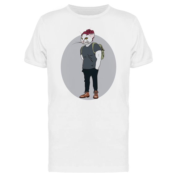 Hipster Muscular Cat Tee Men's -Image by Shutterstock