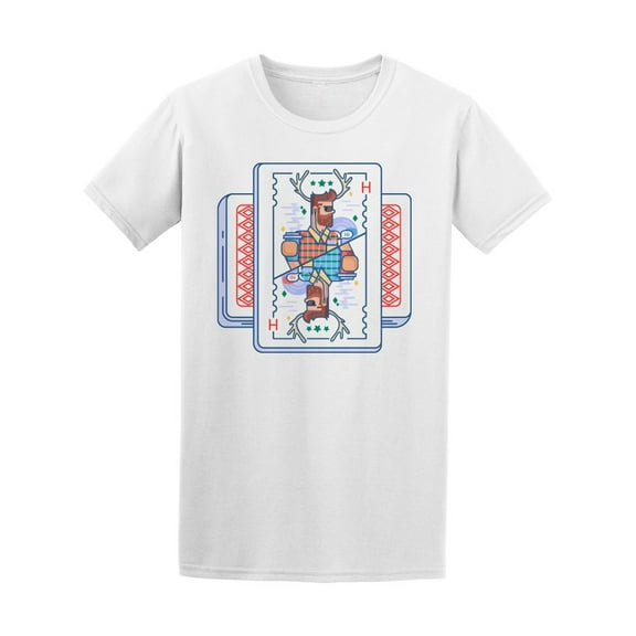 Hipster On Playing Cards T-Shirt Men -Image by Shutterstock, Male Medium