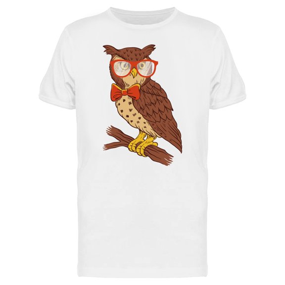 Hipster Owl With Bowtie Tee Men's -Image by Shutterstock