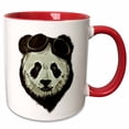 thumbnail image 1 of 3drose, Hipster Panda Bear with Glasses, 15oz Two-tone Red Mug, 1 of 6