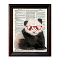 thumbnail image 1 of Hipster Panda - Dictionary Art Print Printed On Authentic Vintage Dictionary Book Page - 8 x 10.5, 1 of 3