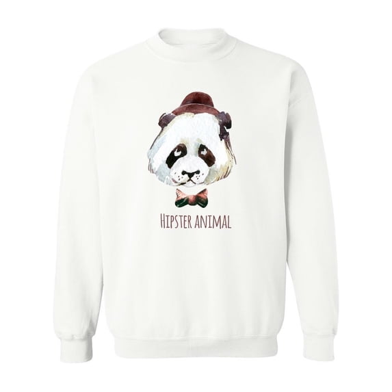 Hipster Panda Head Sweatshirt Men -Image by Shutterstock, Male XX-Large