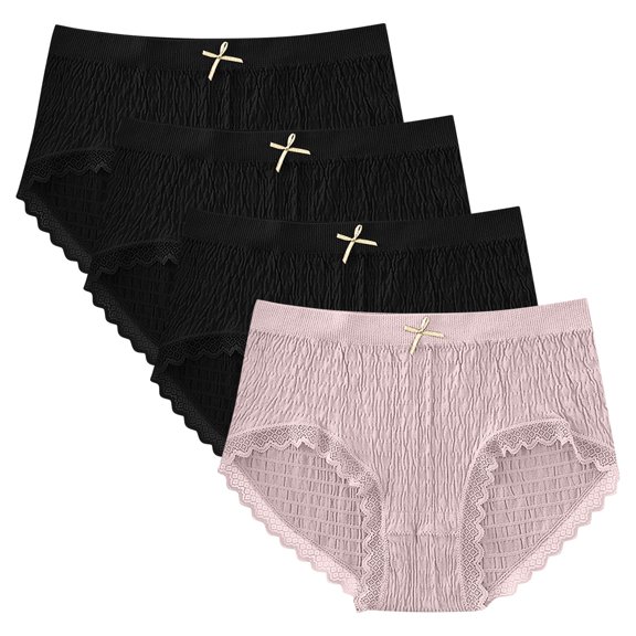 Hipster Panties Underwear Women Pack Tummy Control, Women's Lace Abdomen Mid-rise Waist And Hip Lift Comfortable Body Breathable Underwear Briefs