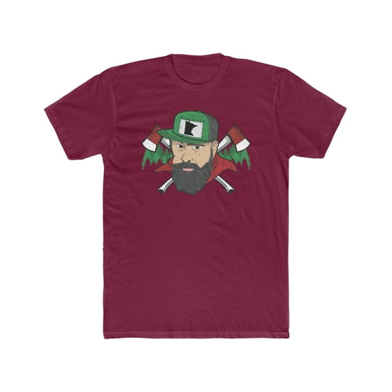 Hipster Paul Bunyan Men's Cotton Crew Tee