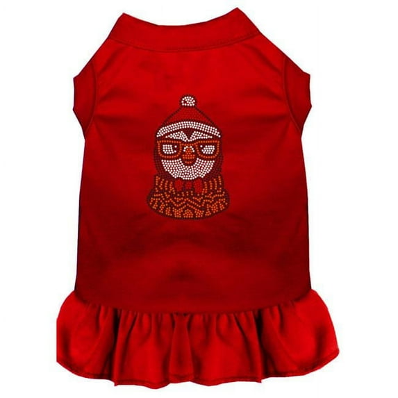 Hipster Penguin Rhinestone Dog Dress, Red - 4X 22