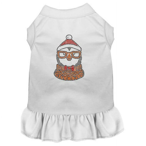 Hipster Penguin Rhinestone Dog Dress, White - 3XL 20