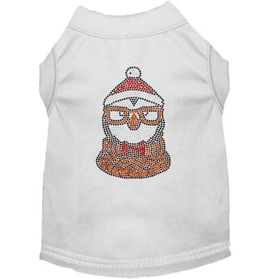 Hipster Penguin Rhinestone Dog Shirt, White - Medium 12
