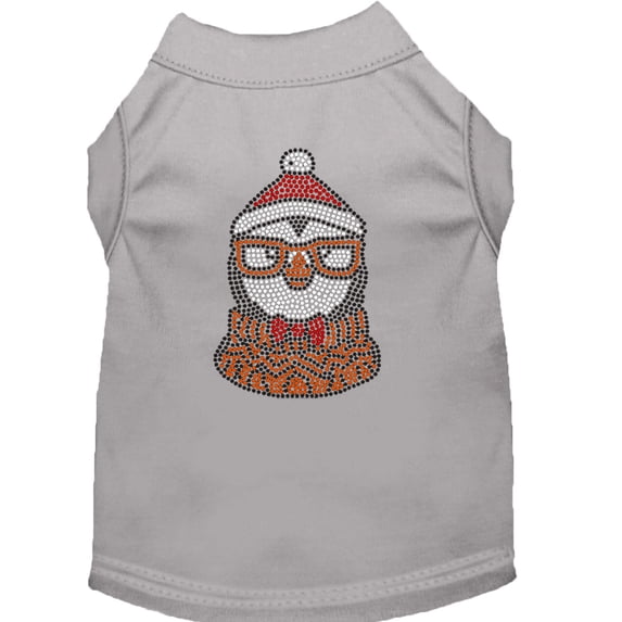 Christmas Pet Dog Cat Shirt Rhinestone, "Hipster Penguin"