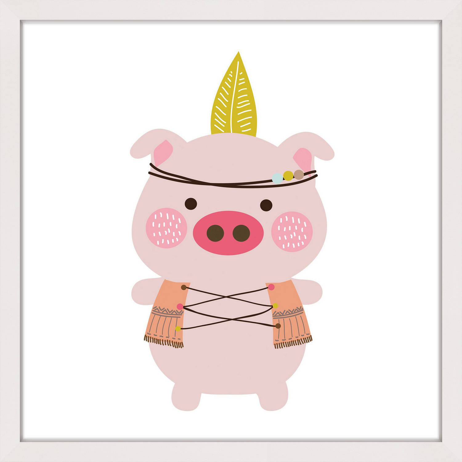 "Hipster Pig" Framed Painting Print