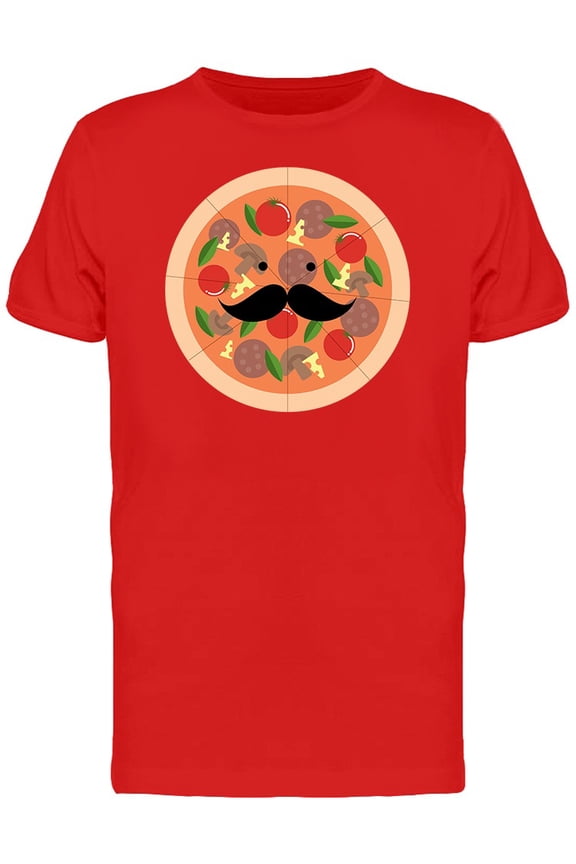 Hipster Pizza With Mustache Tee Men's -Image by Shutterstock