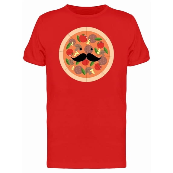 Hipster Pizza With Mustache Tee Men's -Image by Shutterstock