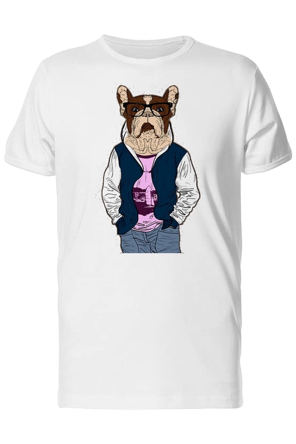 Hipster Pug With Urban Outfit T-Shirt Men -Image by Shutterstock, Male 4X-Large