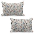 thumbnail image 1 of Hipster Quilted Pillowcover Set of 2, Llama Guanaco South American Animals Hand Drawn Style Cartoon Art Print, Standard Queen Size Pillow Cover for Bedroom, 30" x 20", Multicolor, by Ambesonne, 1 of 1