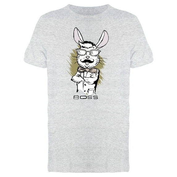 Hipster Rabbit Boss T-Shirt Men -Image by Shutterstock, Male Small
