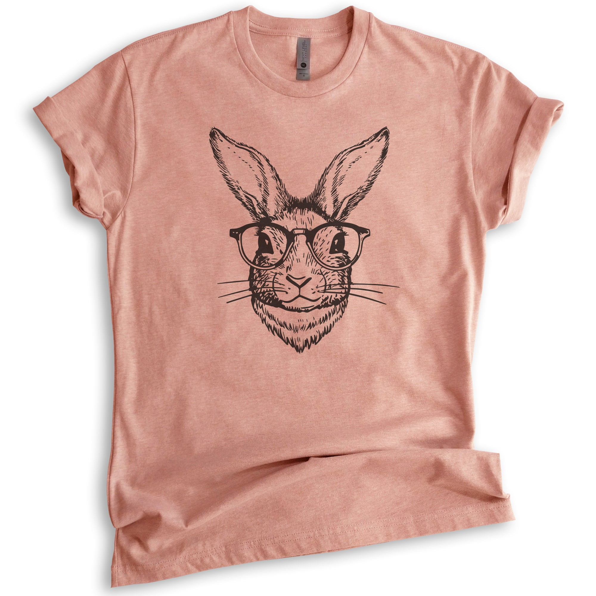 Womens Cute Easter Bunny Rabbit Pink Glasses Hipster Tshirt Womens Cute Easter Bunny Rabbit Pink Glasses Hipster Tshirt