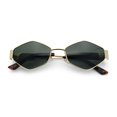 thumbnail image 1 of Hipster Retro Classic Diamond Shape Metal Rim Hustler Sunglasses Gold - Green, 1 of 8