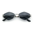 thumbnail image 1 of Hipster Retro Classic Diamond Shape Metal Rim Hustler Sunglasses Silver - Black, 1 of 8