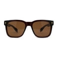 thumbnail image 1 of Hipster Retro Vintage Style Fashion Rectangle Horn Rim Sunglasses All Brown, 1 of 4