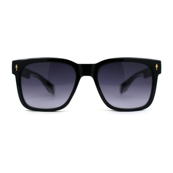 Hipster Retro Vintage Style Fashion Rectangle Horn Rim Sunglasses Black Clear Smoke